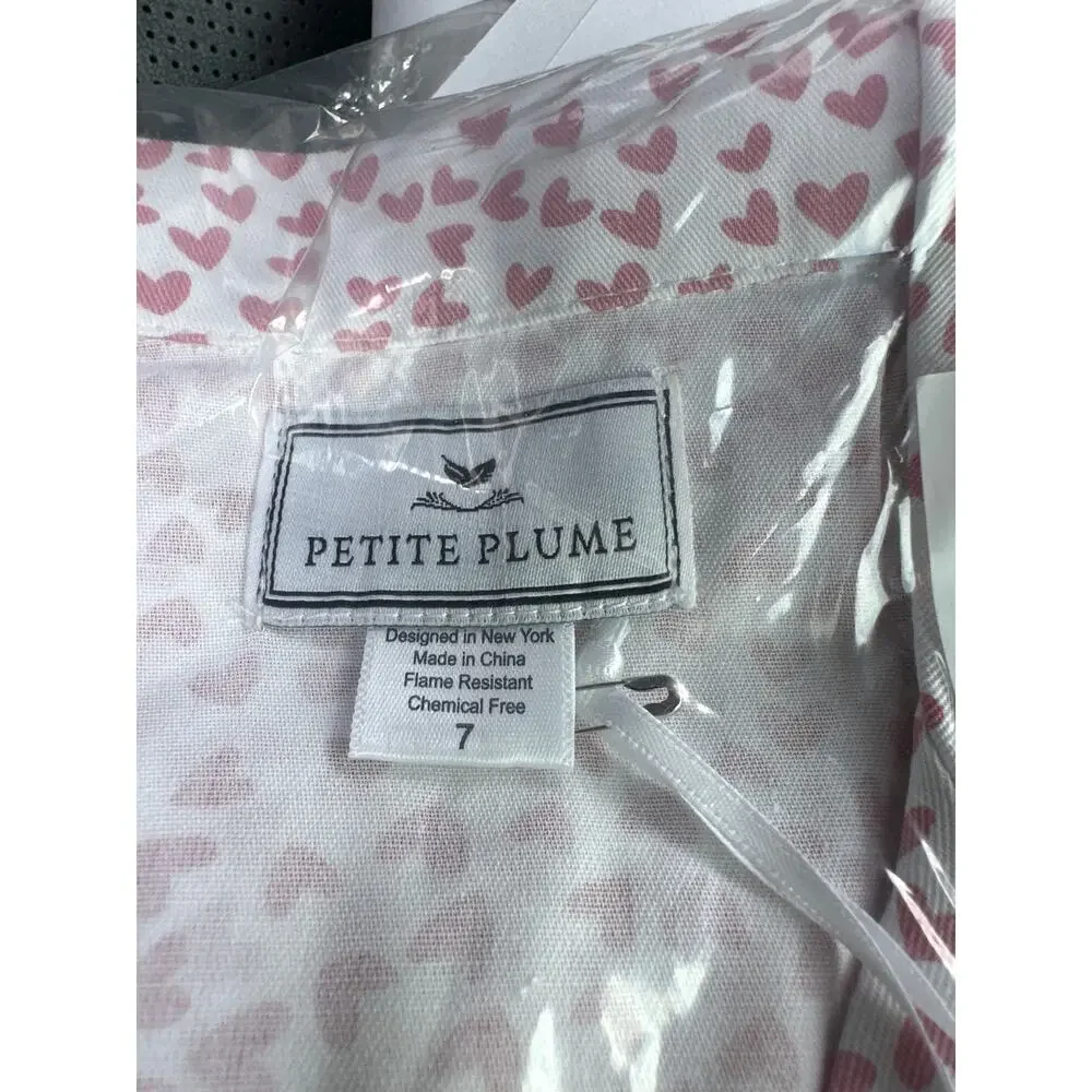 Petite Plume Sweethearts Classic Pajama Set White, Red Size 7 New with tags
